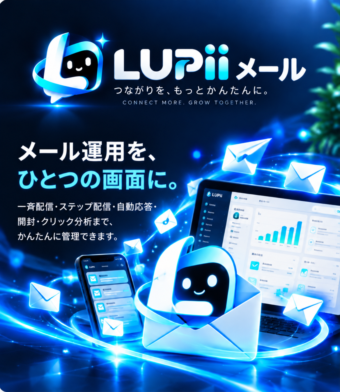 LUPiiメール — メール運用を、ひとつの画面に。